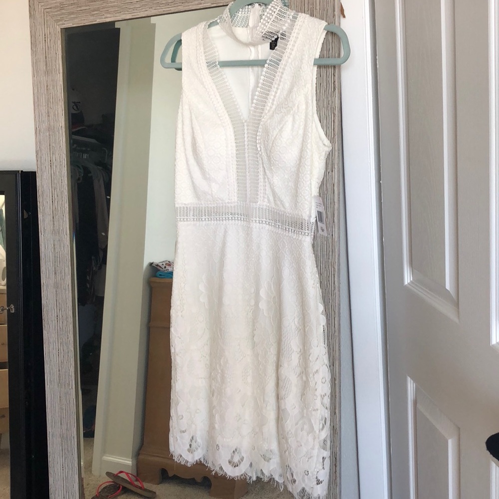 White cutout dress